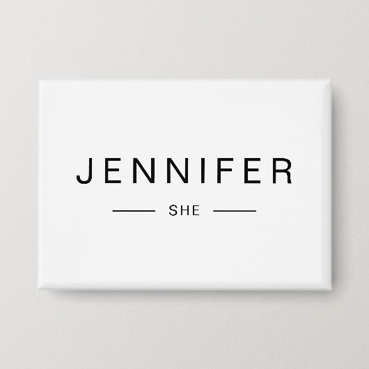 Modern SHE Inspired Personalized Name Button (Voorkant)