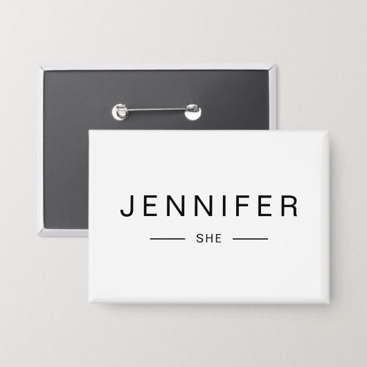 Modern SHE Inspired Personalized Name Button (Voorkant / Achterkant)