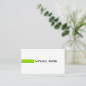 Modern Sheen Green Professional Plain White Visitekaartje (Staand voorkant)
