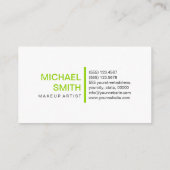 Modern Sheen Green Professional Plain White Visitekaartje (Achterkant)
