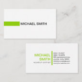 Modern Sheen Green Professional Plain White Visitekaartje (Voorkant / Achterkant)