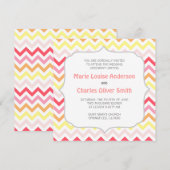 Modern Sherbert Chevron Zigzag Wedding Uitnodiging (Voorkant / Achterkant)