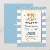 Modern She's Ready to POP Gold BOY-Baby shower Kaart (Voorkant / Achterkant)