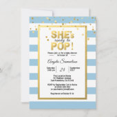 Modern She's Ready to POP Gold BOY-Baby shower Kaart (Voorkant)