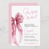 Modern She's Tying the Knot Strikband Bachelorette Kaart (Voorkant / Achterkant)