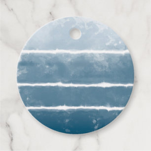 Modern Shibori Ombre Retro Tie Dye Hippie Indigo Bedankjes Labels