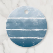 Modern Shibori Ombre Retro Tie Dye Hippie Indigo Bedankjes Labels (Voorkant)