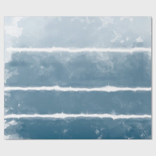 Modern Shibori Ombre Retro Tie Dye Hippie Indigo Cadeaupapier (Vlak)