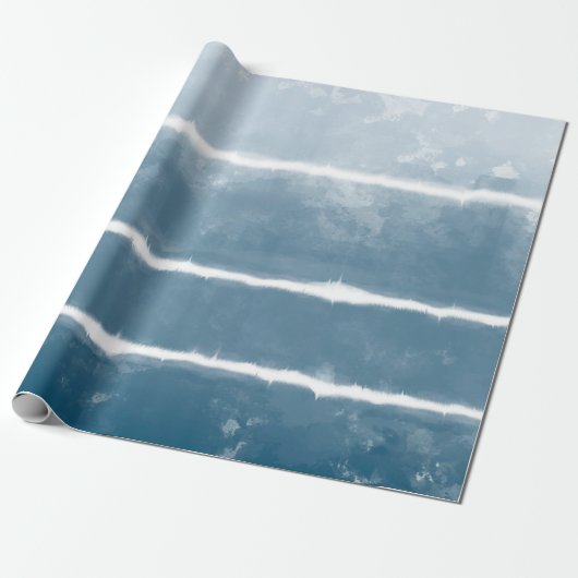 Modern Shibori Ombre Retro Tie Dye Hippie Indigo Cadeaupapier (Uitgerold)