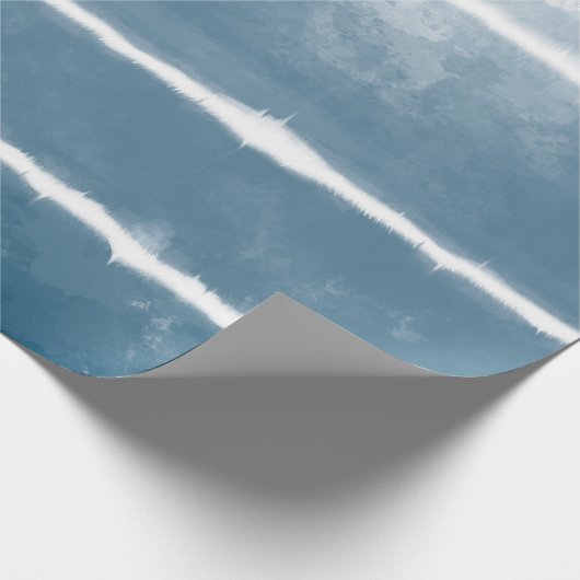 Modern Shibori Ombre Retro Tie Dye Hippie Indigo Cadeaupapier (Hoek)