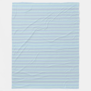 Modern Shimmering Blue Stripe Fleece Blanket Deken