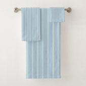 Modern Shimmering Blue Striped Bad Handdoek (Insitu)