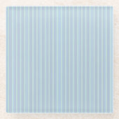 Modern Shimmering Blue Striped Glazen Onderzetter (Voorkant)