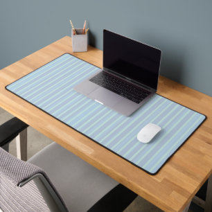 Modern Shimmering Blue Striped Mousepad Bureaumat