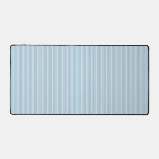 Modern Shimmering Blue Striped Mousepad Bureaumat (Voorkant)