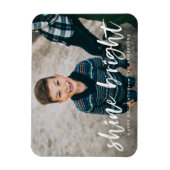 Modern Shine Bright Script Vakantie Foto Magneet (Verticaal)