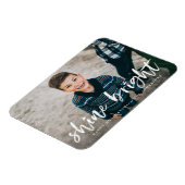 Modern Shine Bright Script Vakantie Foto Magneet (Linkerzijde)