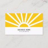 Modern Shining Sun Sunrise Sunrays Yellow Visitekaartje (Voorkant)