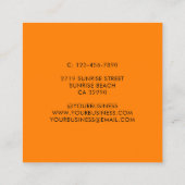 Modern Shining Sun Sunset Sunrays Oranje White Vierkante Visitekaartje (Achterkant)