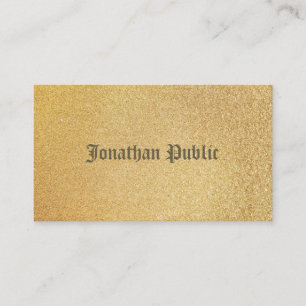 Modern Shiny Gold Foil Glamor Plain Verfijnd Visitekaartje