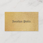 Modern Shiny Gold Foil Glamor Plain Verfijnd Visitekaartje (Voorkant)