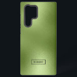 Modern Shiny Green Abstract Background Monogram Samsung Galaxy Hoesje<br><div class="desc">Elegante moderne,  eenvoudige,  glanzende abstracte groene achtergrond. Aangepast monogram.</div>