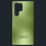 Modern Shiny Green Abstract Background Monogram Samsung Galaxy Hoesje<br><div class="desc">Elegante moderne,  eenvoudige,  glanzende abstracte groene achtergrond. Aangepast monogram.</div>