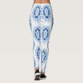 Modern Shobori Blue Tie Dye Pattern Chic Leggings (Achterkant)