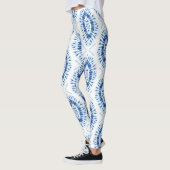 Modern Shobori Blue Tie Dye Pattern Chic Leggings (Links)