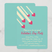 Modern Shooting Star Pink Hearts Valentijns feest Kaart (Voorkant / Achterkant)
