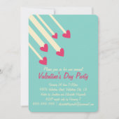 Modern Shooting Star Pink Hearts Valentijns feest Kaart (Voorkant)