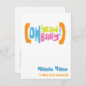 Modern Shower Invites - Oh Yeah Baby! Uitnodiging Briefkaart (Voorkant / Achterkant)