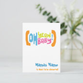 Modern Shower Invites - Oh Yeah Baby! Uitnodiging Briefkaart (Staand voorkant)