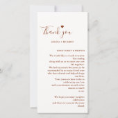 Modern Sienna minimalistisch menu + bedankje (Voorkant)