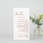 Modern Sienna minimalistisch menu + bedankje (Staand voorkant)