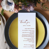 Modern Sienna minimalistisch menu + bedankje