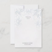 Modern sierlijk botanisch blauw baby shower bedankkaart (Voorkant)