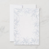Modern sierlijk botanisch blauw baby shower bedankkaart (Achterkant)