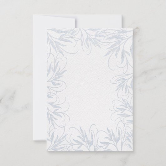 Modern sierlijk botanisch blauw baby shower bedankkaart (Achterkant)