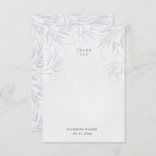 Modern sierlijk botanisch blauw baby shower bedankkaart
