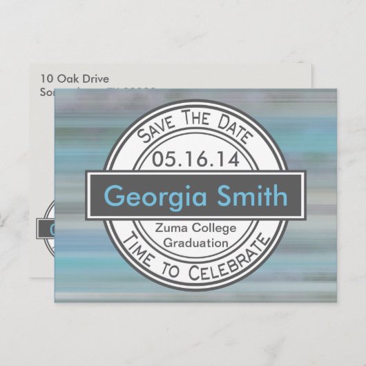 Modern Sign Save the Date Afstuderen Briefkaart (Voorkant / Achterkant)