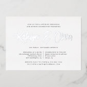 Modern Signature Rehearsal Dinner Silver Folie Uitnodiging (Voorkant)