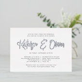 Modern Signature Rehearsal Dinner Silver Folie Uitnodiging (Staand Voorkant)