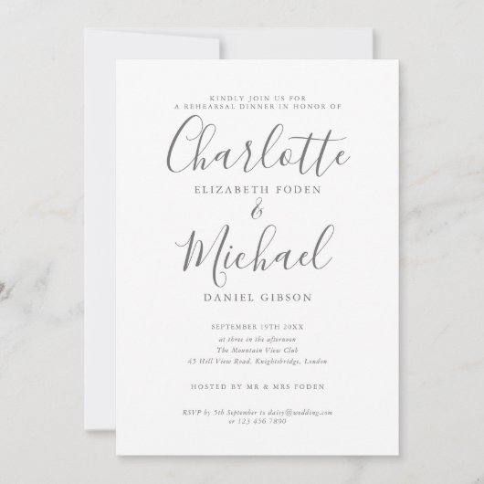 Modern Signature repetitie diner Kaart (Voorkant)