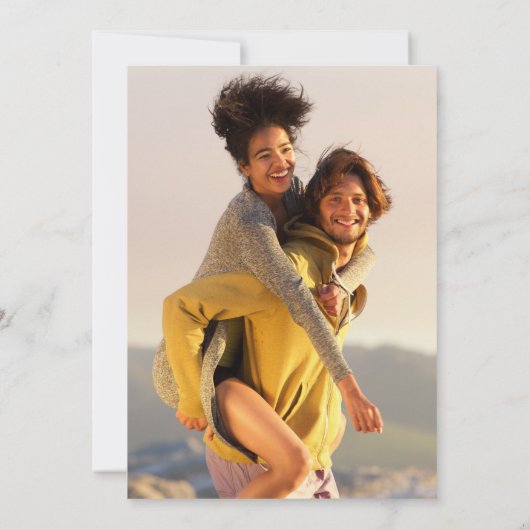 Modern Signature Script 2 Photo Wedding Kaart (Achterkant)