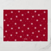 Modern Signature Script Christmas Red Foto Folie Feestdagenkaart (Achterkant)