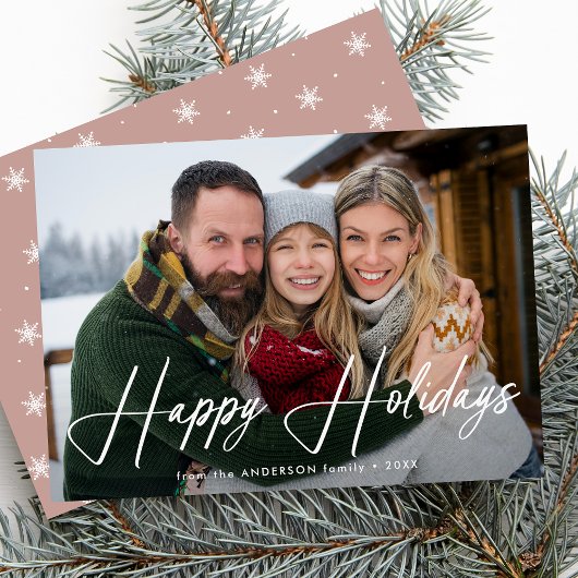 Modern Signature Script Dusty Roos Foto Feestdagenkaart