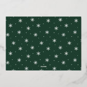 Modern Signature Script Groene Foto Folie Feestdagenkaart (Achterkant)