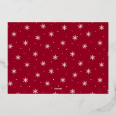 Modern Signature Script Red Photo Folie Feestdagenkaart (Achterkant)