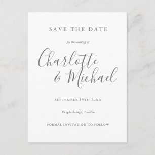 Modern Signature Wedding Save the Date Card Briefkaart